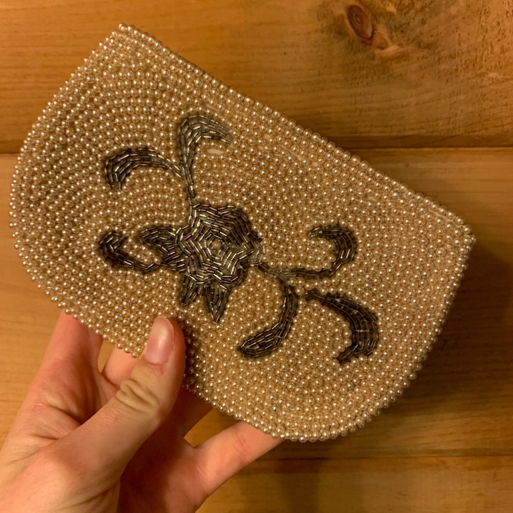 VINTAGE hand beaded Miranda clutch